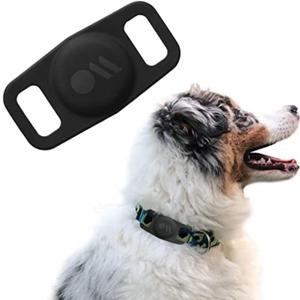 Case-Mate Airtag Dog Collar Holder - Durable, Water Resistant, Lightweight, and Protective Airtag Holder Tag - Easy to Insert Pet Collar Air Tag Loop - Compatible with Cat / Dog Collars - Black
