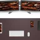 AFIING Leather Desk Pad Protector,Mouse Pad,Office Desk Mat, Non-Slip PU Leather Desk Blotter,Large desk mat,Waterproof Keyboard mat for Office/Home/Decor (Coffee,48"" x 17"")