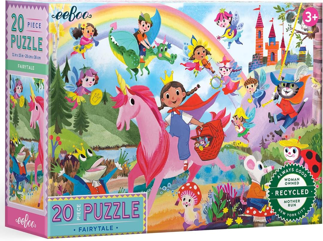 eeBoo 20 Piece Giant Floor Puzzle - Fairies & Tales Children's Puzzle Fantasy Themed, Large Pieces for Small Hands to Develop Motor Skills