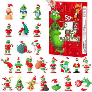 Christmas Advent Calendar 2025,Christmas Vacation Countdown Calendars,Christmas Tree Ornaments Stocking Stuffers Gifts with 24 pcs Collectible Doll Figures for Kids and Adults