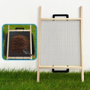 Large Soil Sifter, Rock Sifter Garden Sieve Soil Dirt Leaves for Gardening, 17.5'' × 34'' Compost Sifter Suitable for Wheelbarrow and Handheld (EXP 01/12/27)