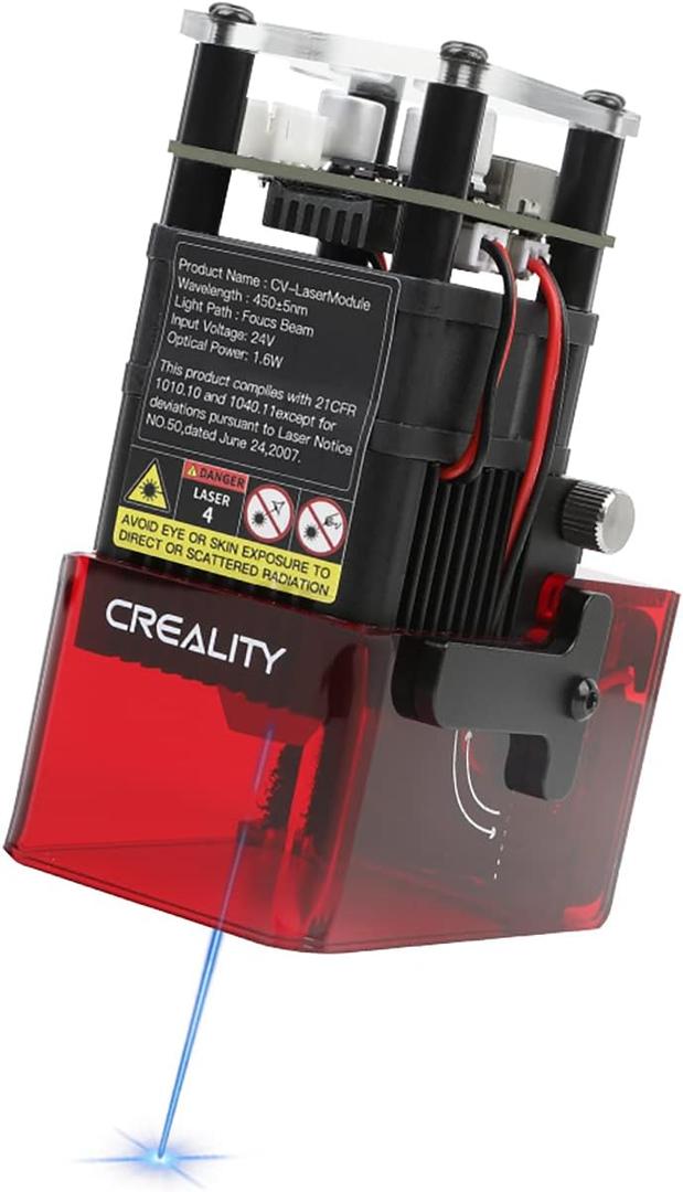 Lokkr Official Creality Ender-3 S1/S1 Pro CV-Laser Module 24V 1.6W Laser Engraving for 3D Printer, Safety Protection, Precise Focusing, Soot Absorption, Easy to Install, Laser Engraver Kit