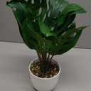 Hollyone Artificial Monstera Plant Faux Monstera Plant Potted Fake Tropical Plants Potted for Indoor Outdoor Home Desk Office Garden Farmhouse Decoration