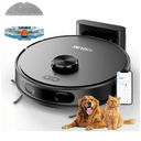 Robot Vacuum and Mop, Mapping Robotic Vacuums Cleaner with LiDAR Navigation Smart & Strong Suction, WiFi/App/Alexa/Voice Control, Obstacle Avoidance, for Home, Wood/Hard Floors, Pet Hair -Jet-black
