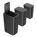 N. NETDOT 3 Pack 10 Liter Small Trash Can with lid, 2.6 Gallon,Garbage Can Slim Trash Bin Waste Basket for Bathroom,Kitchen,Bedroom,Living Room,Office,Laundry - Black