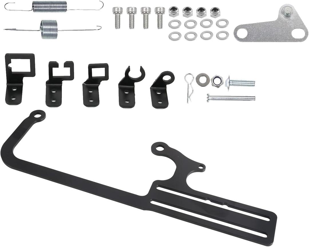 EZ-EFI 304147 Throttle Cable Mount Kits For 4150 Carburetor Throttle Cable Mount Bracket Steel Black Adjustable for Automatic Transmission TV Cables for GM 700R4 Transfer (304147)