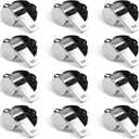 Fya Sports Whistle with Lanyard, Very Loud Stainless Steel Whistle, Ideal for Coaches, Referees, Personal Defense, and Recreation (12PCS)