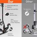 DIAMONDFORGE Stair Climbing Dolly, 220LBS Heavy Duty Stair Climbing Cart with Telescoping Handle, Portable Folding Aluminum Cart for Stairs, 6 Wheels & Rope for Home, Groceries, Black