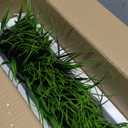 MyGift Large Artificial Green Grass Plants Potted in 14-Inch Matte Black Wood Decorative Planter, Tabletop Faux Greenery in Wooden Rectangular Pot Centerpiece Dcor