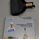 MR.SIGA Mini Dustpan and Brush Set, Portable Cleaning Brush and Dustpan Combo with Bamboo Handle, Black, 1 Set