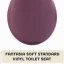 Soft Standard Vinyl Toilet Seat, Burgundy - 17 Inch Soft Vinyl Cover with Comfort Foam Cushioning - Fits All Standard Size Fixtures - Easy to Install Fantasia by Achim Home Decor