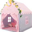 Wilwolfer Kid Tent with Mat, Star Lights - Kids Play Tents for Toddlers Kids Tents Indoor Playhouse - Princess Tent for Girls Toy House Gift (Gray with Cloth)