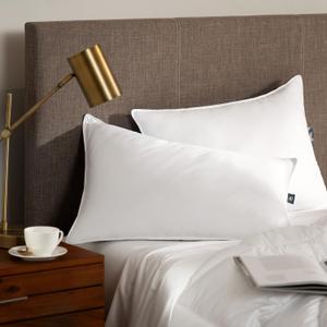 Serta Down Illusion Soft Hypoallergenic Medium/Firm Bed Pillows for Side, Stomach or Back Sleepers (2 Pack), King, White (King, White)