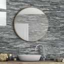 30-Sheet Subway Peel and Stick Backsplash, 12" x 4" Glossy Pietra Grey Acrylic Self Adhesive Waterproof Wall Stickers, Stick on Tiles for Kitchen Bathroom Shower