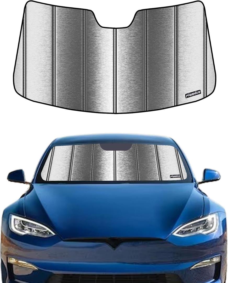 Windshield Sun Shade for Tesla Model S 2012-2025 - Metallic