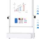 maxtek Mobile White Board Easel, 40x24 Inches Magnetic Storage Dry Erase Board Easel for Classroom, Rolling Height Adjustable Stand on Wheels for Home, School, Teachers & Kids