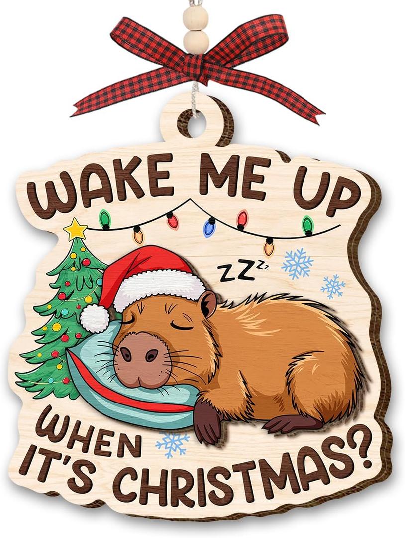 Capybara Christmas Ornament 2025 - Funny Animal Ornaments for Tree Decor, Unique Animal Lover Gifts, Capybara Ornament for Women Men, Funny Gifts for Friends Neighbors Boys and Girls