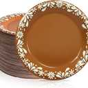 AerWo 100 Pcs Platos De Barro Mexicanos, Disposable Paper Plates 9 Inch, Mexican Plates Disposable Set for Taco Night, Birthday, Wedding, Cinco De Mayo, Mexican Party Decorations