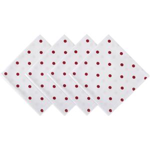 DII Polka Dot Kitchen Collection, Napkins, 18x18, White/Red, 4 Piece