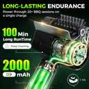 Electric BBQ Grill Brush - Cordless USB Rechargeable Grill Cleaning Brush with High-Speed Motor, Heavy Duty Stainless Steel Bristles, Automatic Barbecue Grate Cleaner Tool, Perfect BBQ Accessories