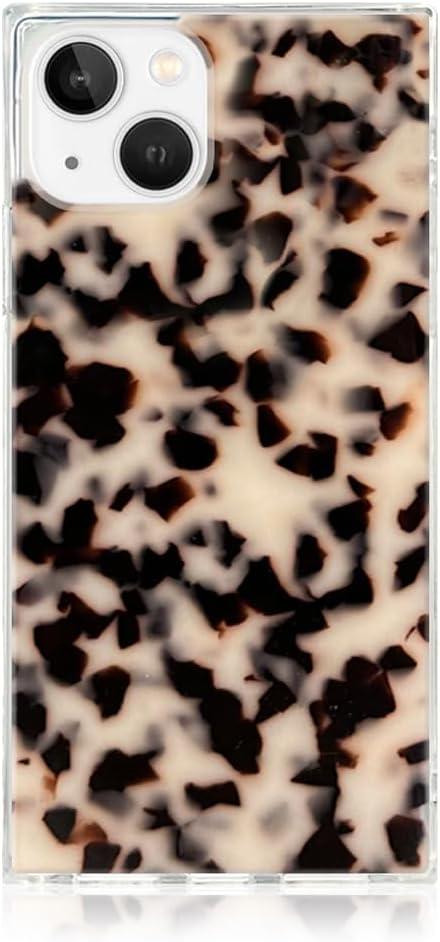 Flaunt Official Square Protective Case - Compatible with iPhone 14 - Wireless Charging - Stylish Drop Tested Shockproof Phone Case - (Blonde Tortoise Shell)