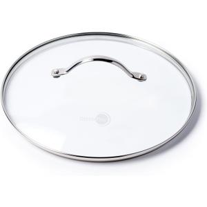 GreenPan Glass Lid with Stainless Steel Handle, 12", Silver
