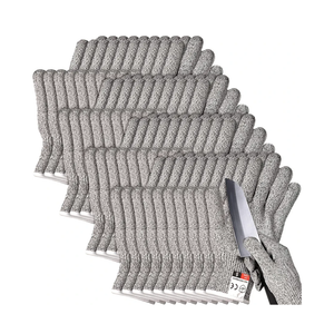 Xuhal 20 Pairs Cut Resistant Gloves Level 5 Protection Cutting Safety Kitchen Anti Cut Gloves for Kitchen (L)