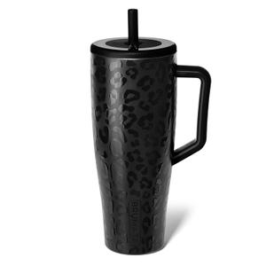 BrMate Era 40 oz Tumbler with Handle & Straw | 100% Leakproof Insulated Water Bottle Tumbler with Lid & Flexible SoftSip Straw | Made of Stainless Steel | Cup Holder Friendly | 40oz (Onyx Leopard)