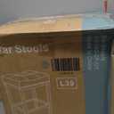 DUMOS Counter Height Bar Stools Set of 4, 24 Inch Saddle BarStools with Curved PU Leather, Upholstery Bar Height Stools with Footrest for Kitchen Island, Dining Room, Cafe, Gray (Grey)