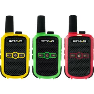 Retevis RT15 Walkie Talkies, Portable FRS Two Way Radios Rechargeable, Durable, Compact, VOX, Key Lock, Mini Walkie Talkies for Adults and Kids, School Family Outdoor Travel Camping Hiking (3 Pack)