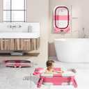 TPN Collapsible Baby Bathtub, Baby Bath Tub with Soft Cushion & Real-Time Thermometer, Baby Bathtub Infant to Toddler Tub (0-36 Months), Portable Newborn Travel Bath tub