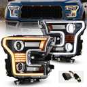 Full LED Headlights for F150 15-17, DOT Approved LED Headlights Assembly with Switchback DRL Dynamic Animation Sequential Turn Signal for Ford F-150 2015-2017 (2PCS)