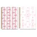 2 x 2 Pcs Pink Bow Spiral Notebook, Coquette Preppy Spiral Notebook for Women Friends Girls, 160 Pages Trendy Hardcover Journaling Notebooks for Business Writing Travel Home Office Aesthetic Notebooks