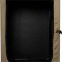 Amazon Basics Portable Folding Soft Dog Crate, Double Door, Collapsible Travel Kennel, Easy to Assemble, Medium, 29.92" x 21.3" x 21.3", Tan