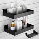 4 Pack Slatwall Shelves, 15.7 x 7.9 Inch Metal Rectangular Slatwall Shelf Organizer Hanging Panel Accessories for Garage Store Room Office Storage Boutiques Retail Display(Black)