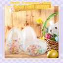 36 Pcs 6 Inch/ 5 Inch/ 4.5 Inch Jumbo Plastic Clear Easter Egg Fillable Large Plastic Eggs Transparent Bulk for Adult Kids Easter Egg Hunt Suprise Busket Stuffers Easter Party Supplies