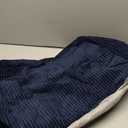 Sexysamba Square Corduroy Pouf Cover Only, 20"x 22" Unstuffed Decorative Ottoman Foot Stool Rest, Washable Storage Bean Bag Chair Floor Pouf Covers for Living Room Bedroom, Navy Blue