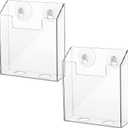 Thyle 2 Pcs Acrylic Brochure Holders Suction Cup Display Racks Wall Window or Glass Mount Clear Organizer Brochure Hanging Pamphlet Holder for Flyer Magazine File Display Book(7.25" X 6.25" X 2")