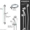 Kingston Brass KAK3327W7 Made To Match Hand Shower Combo with Slide Bar, Brushed Brass