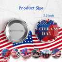 2 x 48 Pcs Veteran Button Pins, Veterans Day American Flag Lapel Pins Veterans Day Gifts, Veterans Day Decorations for Men Patriotic Accessories Costume Decorations