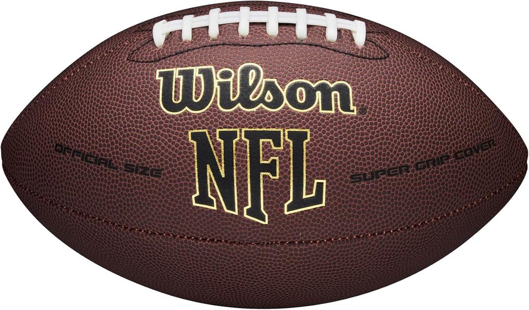 WILSON NFL Super Grip Composite Footballs (Junior size (4th-6th grade; Ages 9-12), Brown)