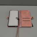 Defencase Compatible with Samsung Galaxy S24 Case Wallet with RFID Blocking Card Holder for Women Men, PU Leather Magnetic Snap Flip Zipper Strap Wallet Phone Case Fit for Galaxy S24 5G 6.2", Pink