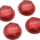 FLMLF 24mm CNC Metal Wheel Tire Adapter Front Rear Tyre Nut Cap 4pcs for 1/5 Scale TRAXXAS X-MAXX XMAXX 6S 8S Truck Rc Car Racing Toys Parts (Red)