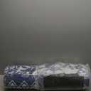 GAOMON Patio Rugs Outdoor 8x10 Waterproof Reversible Plastic Straw Rug, Large UV-Resistant Portable RV Camping Mats, Indoor Outdoor Medallion Carpet for Deck Porch Garden, Dark Blue & White