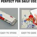 4th of July Placemats Set of 4 Red Blue Floral Patriotic Washable Non-Slip Heat Resistant Place Mats America Memorial Day Independence Day Table Mats 12x18 Inch