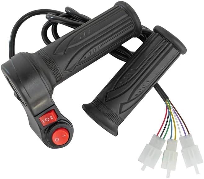 Electric Twist Throttle Grips, Electric Scooter Three Speed Throttle Handlebar, LED Battery Voltage Display Electric Bike Throttle Accelerator Aluminium Speed Control