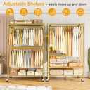 Rolling Clothes Rack, Clothing Racks for Hanging Clothes, Gold