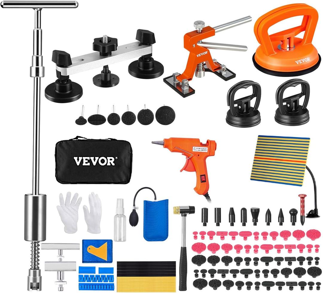 VEVOR 117 PCS Car Dent Puller Kit, Paintless Dent Repair Tool with Lifter, Slide Hammer & Suction Cup for Auto Body Dents, Hail Damage, Door Dings