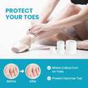 Povihome Toe Sleeves, Toe Protectors, 12 Pack Toe Tube Pads for Hammer Toe, Stubbed Toe, Corns, Calluses Protect (3 Different Sizes, White)