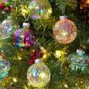 MOONET 25Pcs 2.64in Christmas Decoration Balls Shatterproof Colored Transparent Ball for Festival Wedding Home Party Decors Xmas Tree Hanging